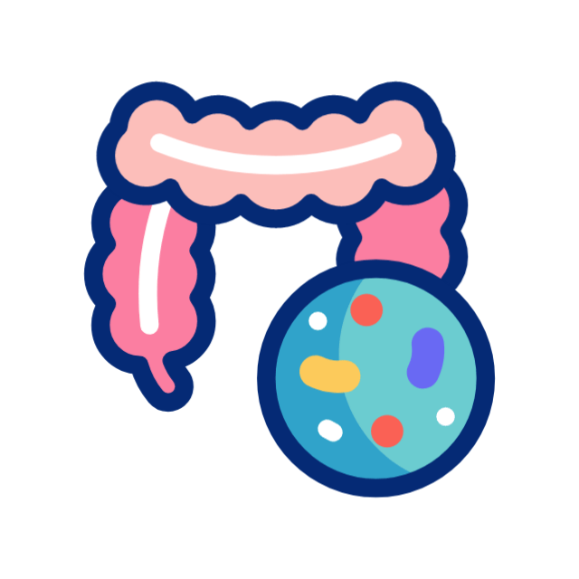 Animated gut microbiome illustration